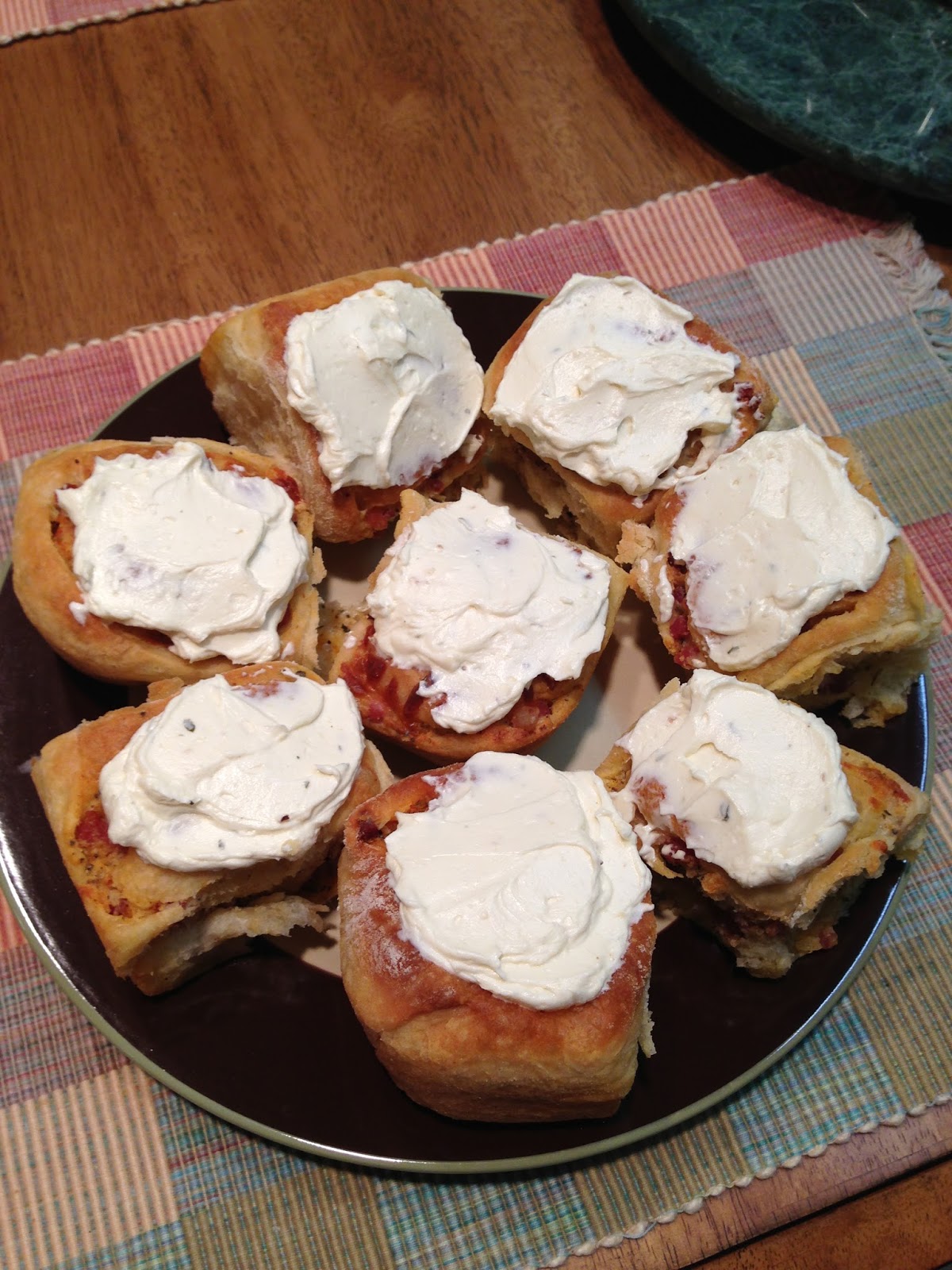 The Swedish Chef Frosted Cheesy Garlic Herb Yeast Buns