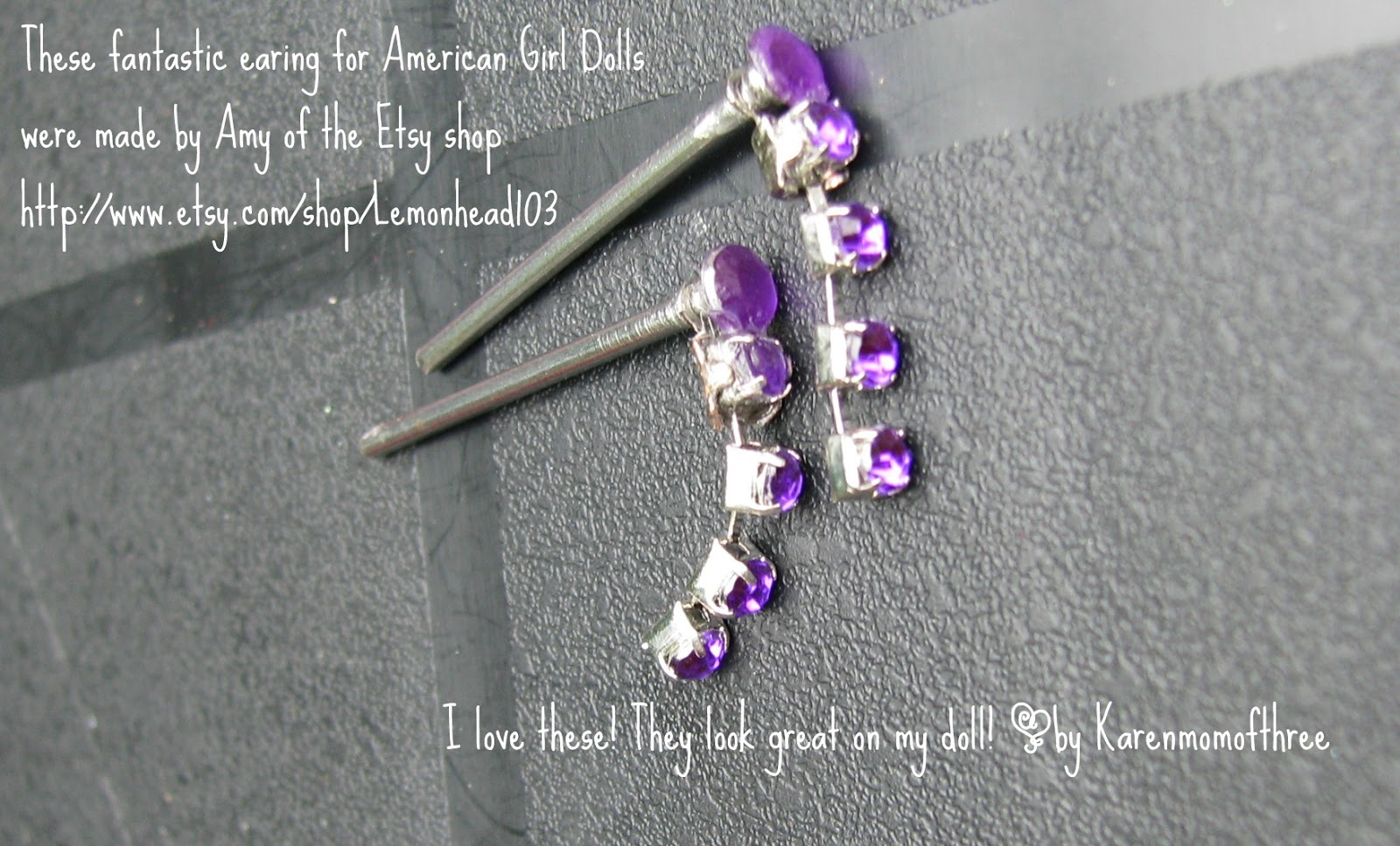 Karen Mom of Three's Craft Blog Great Earrings for American Girl Dolls