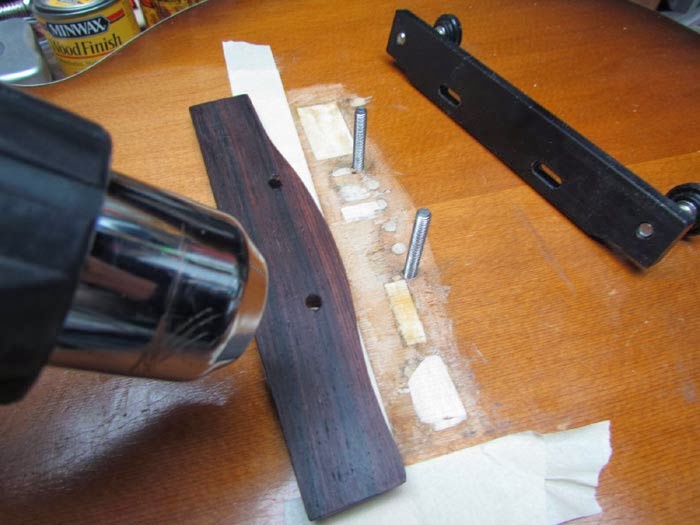 Gluing Cocobolo Bridge on the Kay K22 Guitar Crawls Backward (When Alarmed)