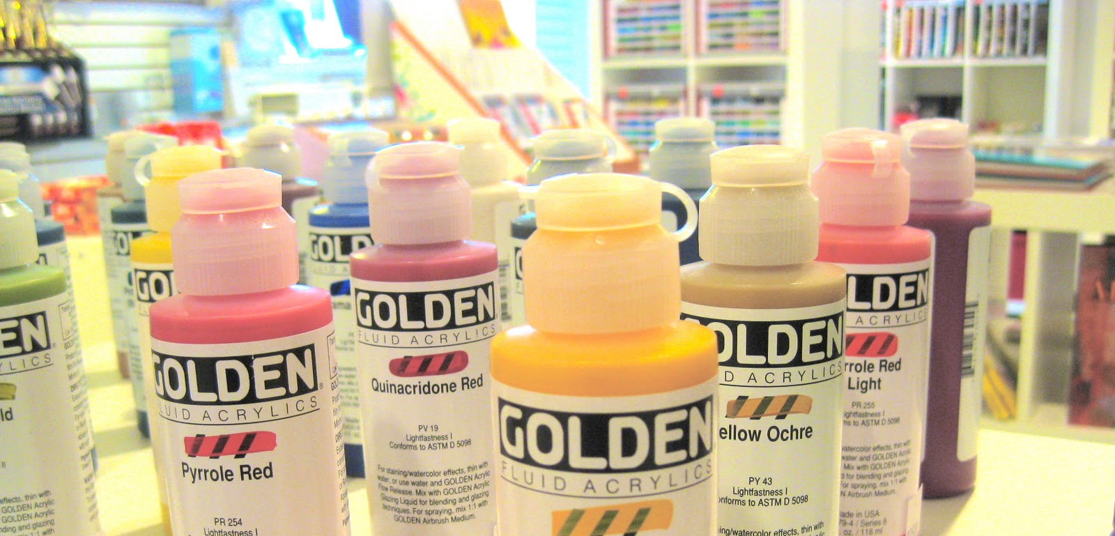 ALBRIGHT ART supply SHOP FAVORITE GOLDEN ACRYLICS and MEDIUMS