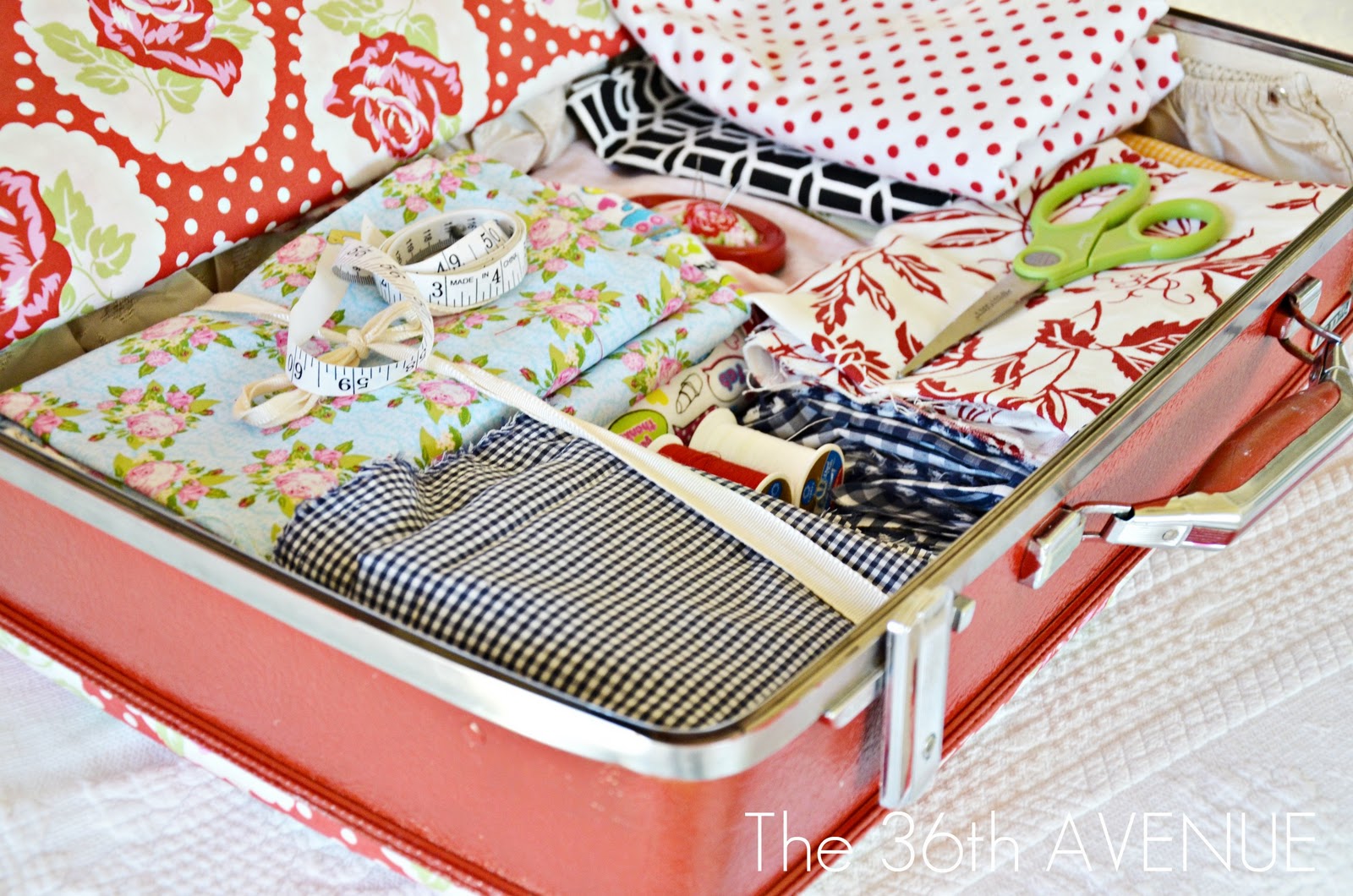Mod Podged Fabric Suitcase! The 36th AVENUE