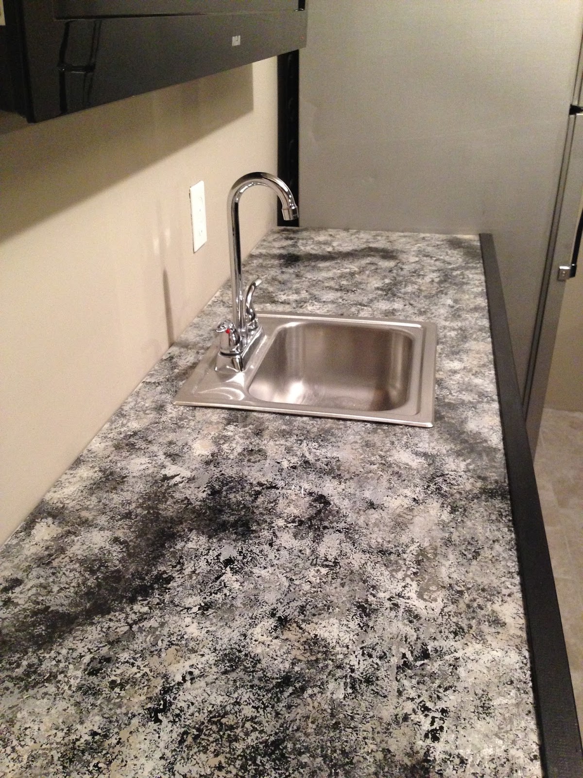DIY Why Spend More Build your own bar with faux granite countertop