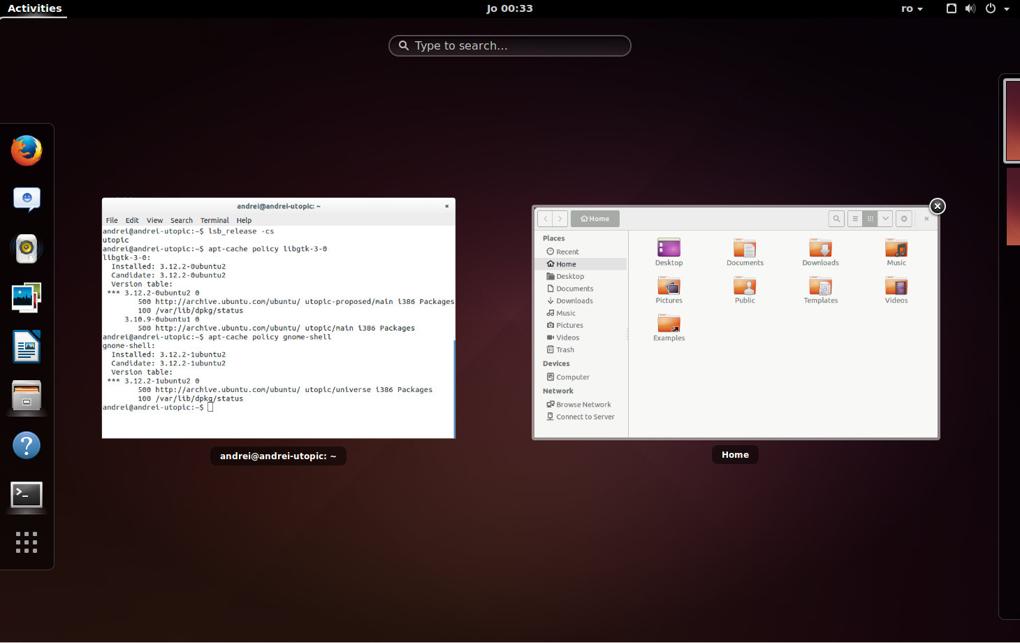 GNOME Shell 3.12 Ubuntu 14.10