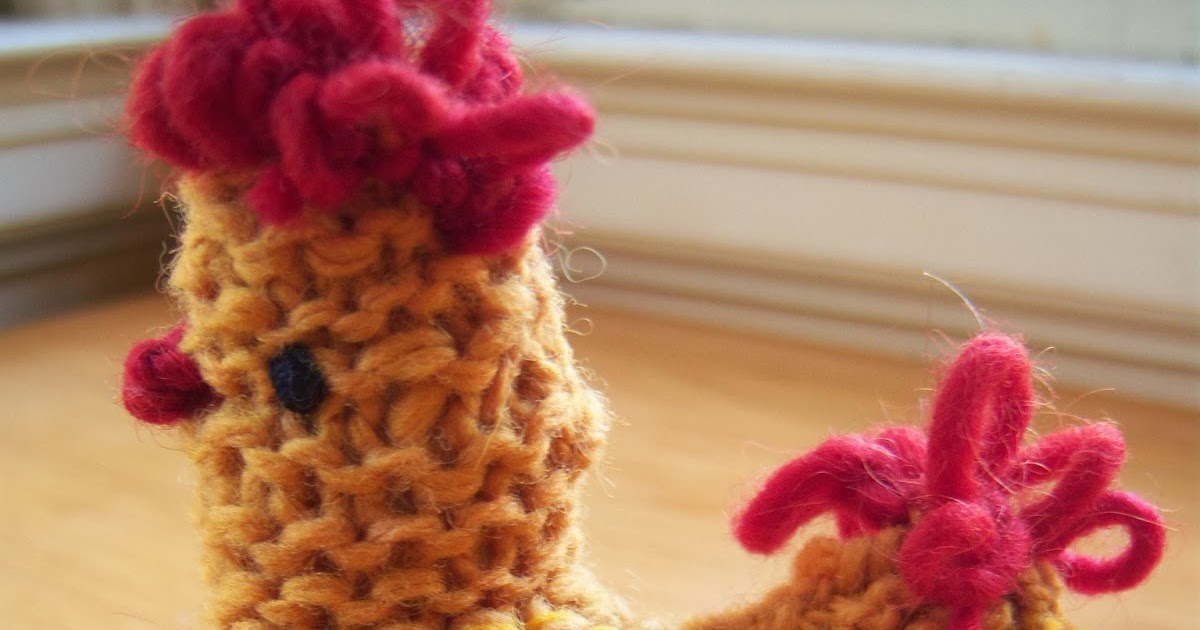 Simply Playing Yarn Along Knitted Chickens