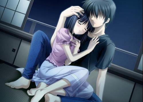 anime couples kissing