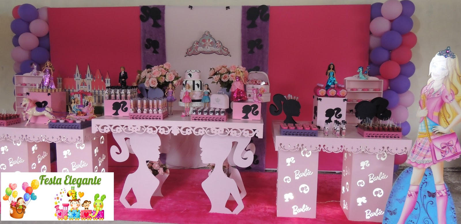 Decoracao barbie escola de princesas