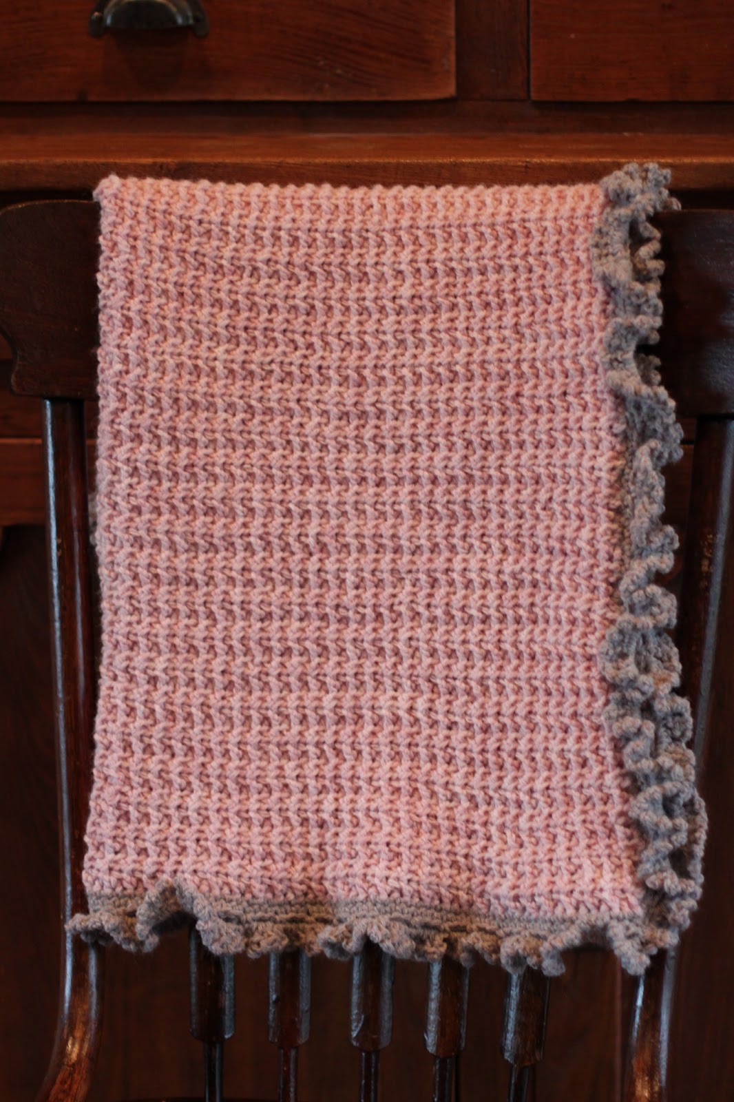 Handwork by Hannah Baby Blanket with Ruffle Border