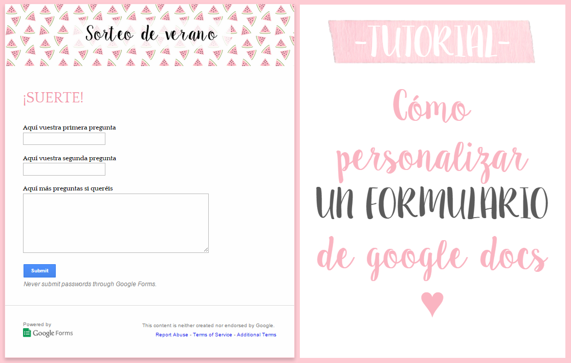 Cómo personalizar un formulario de Google Docs Personalización de Blogs