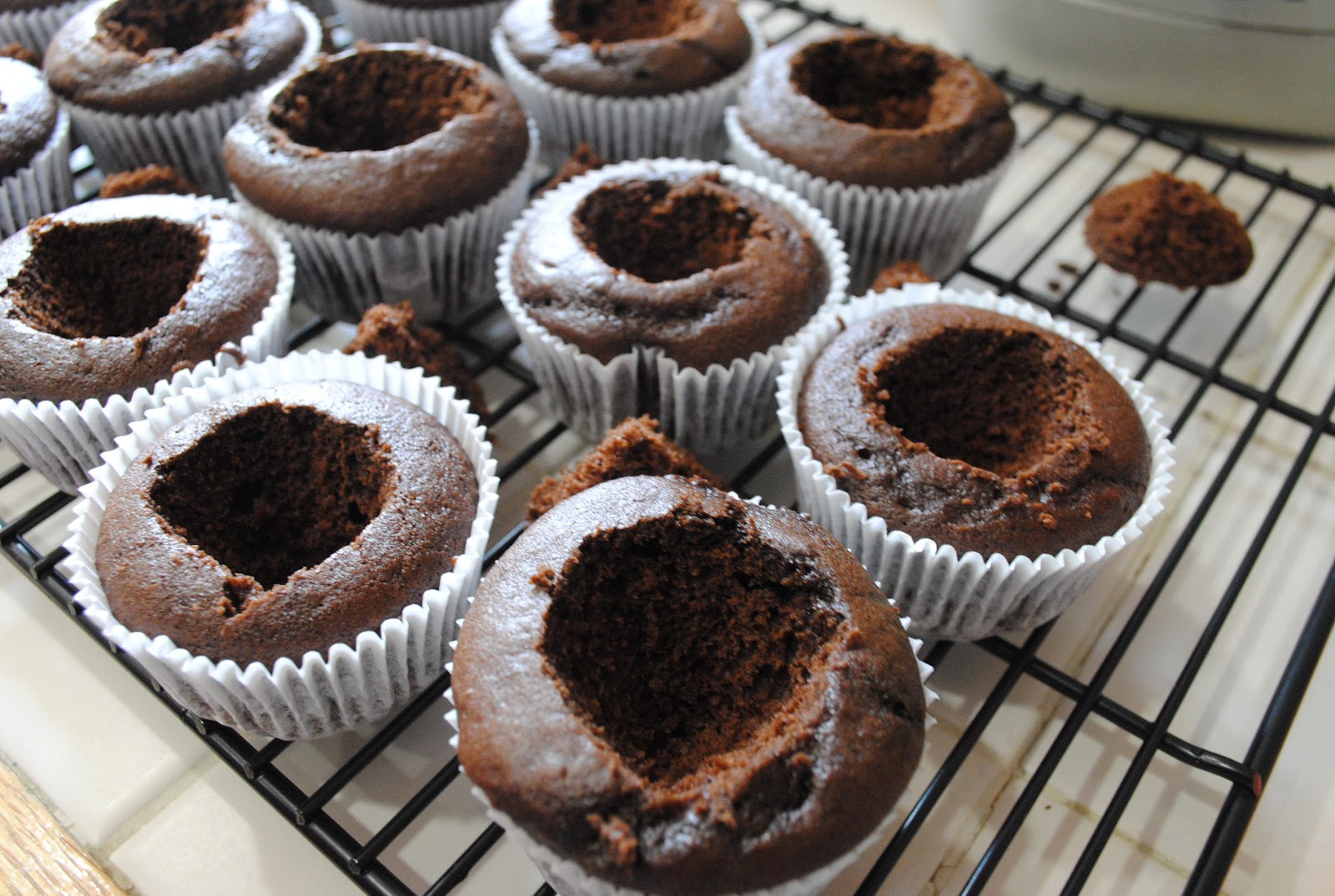 Delectably Home Cream Cheese Filled Chocolate Cupcakes