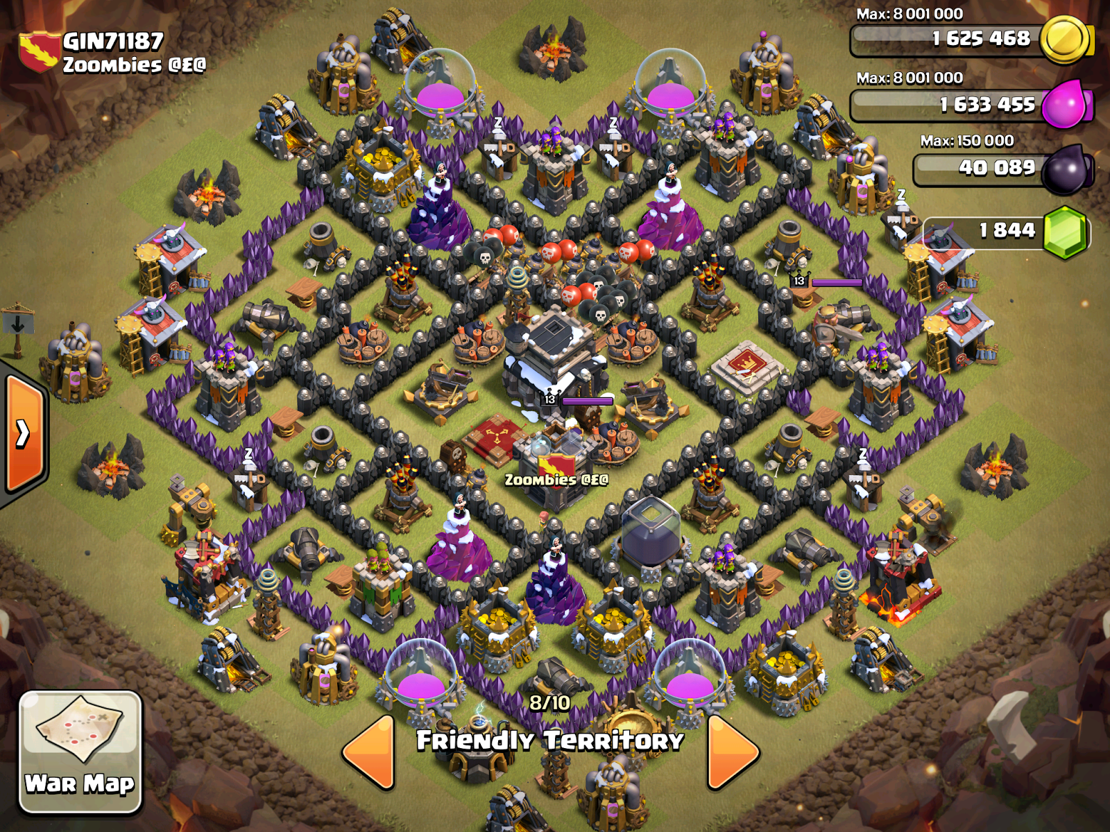 Vodka Coc Clash Of Clans Town Hall 9 War Base 4 Mortars.