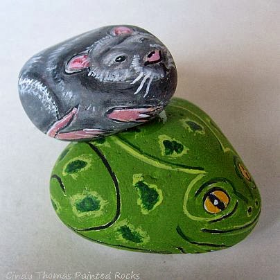 painting rock stone animals