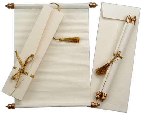 wedding invitation scroll