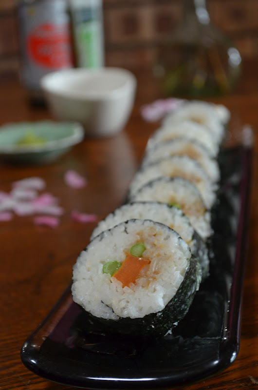 Gormandize Sweet Potato, Asparagus and Tahini Sushi Rolls