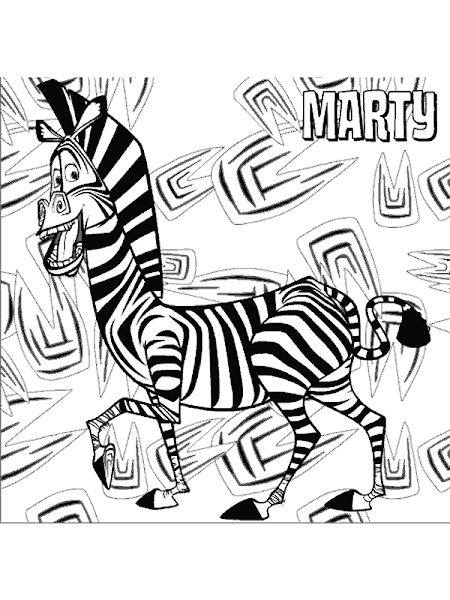 Marty From Madagascar Coloring Pages