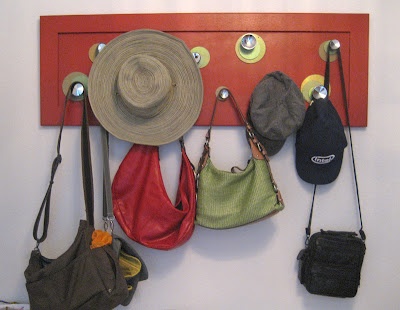 upcycled hat and purse hanger