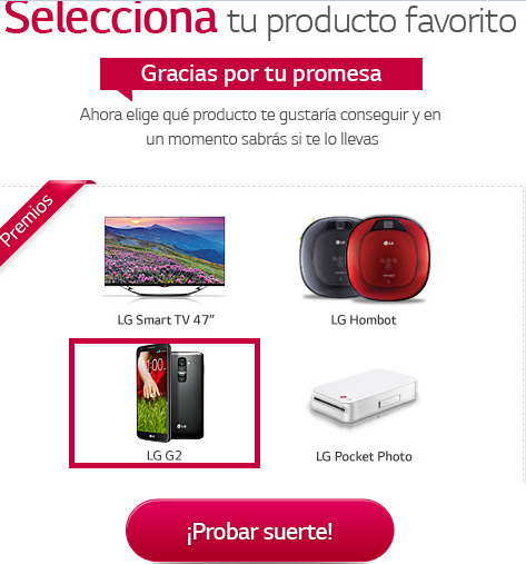 Premios del Eventos Podremos conseguir uno de estos premios por enviar una promesa a un amigo de Facebook