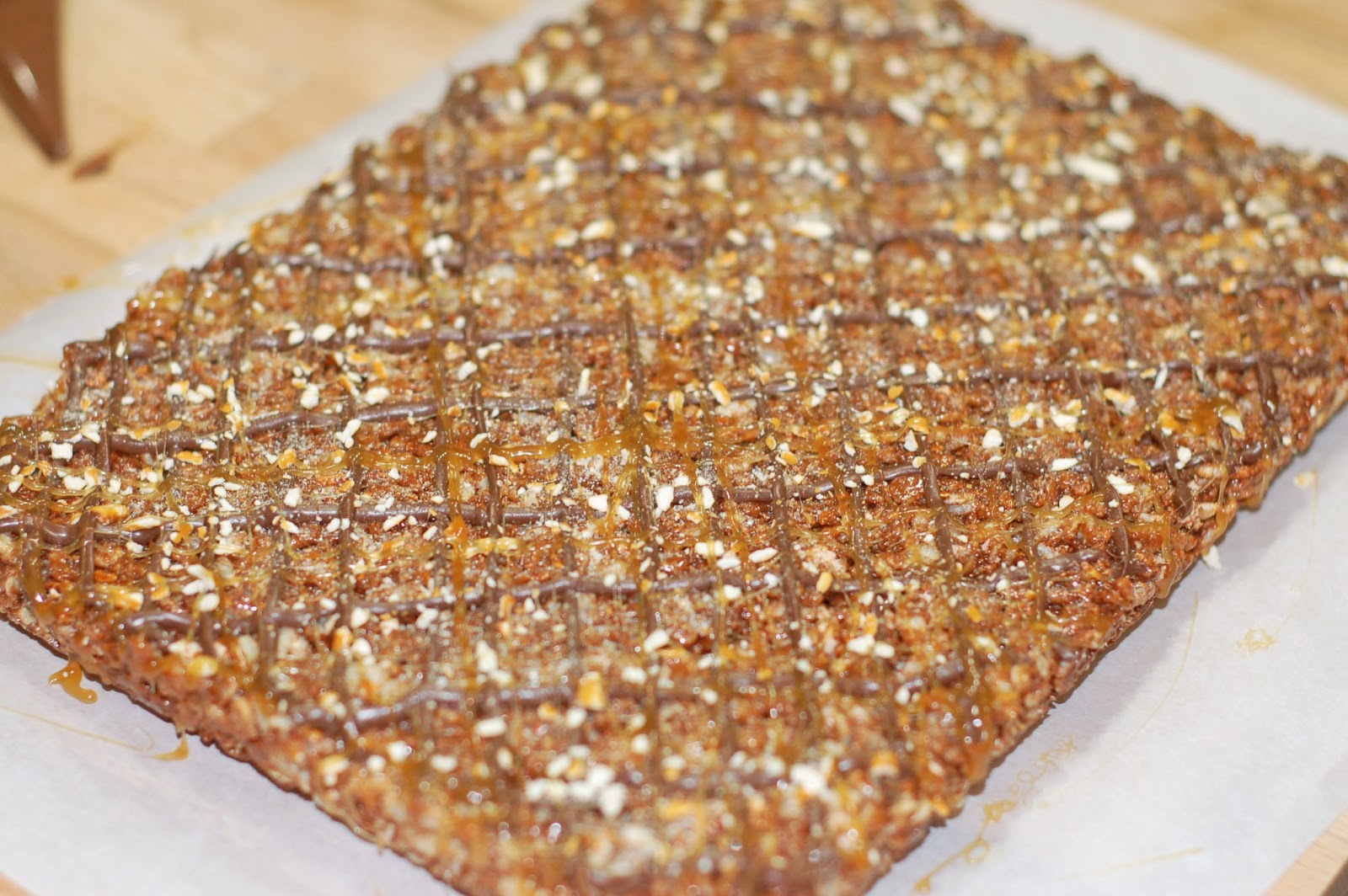 The Sweet Chick Chocolate Caramel Pretzel Rice Krispie Treats