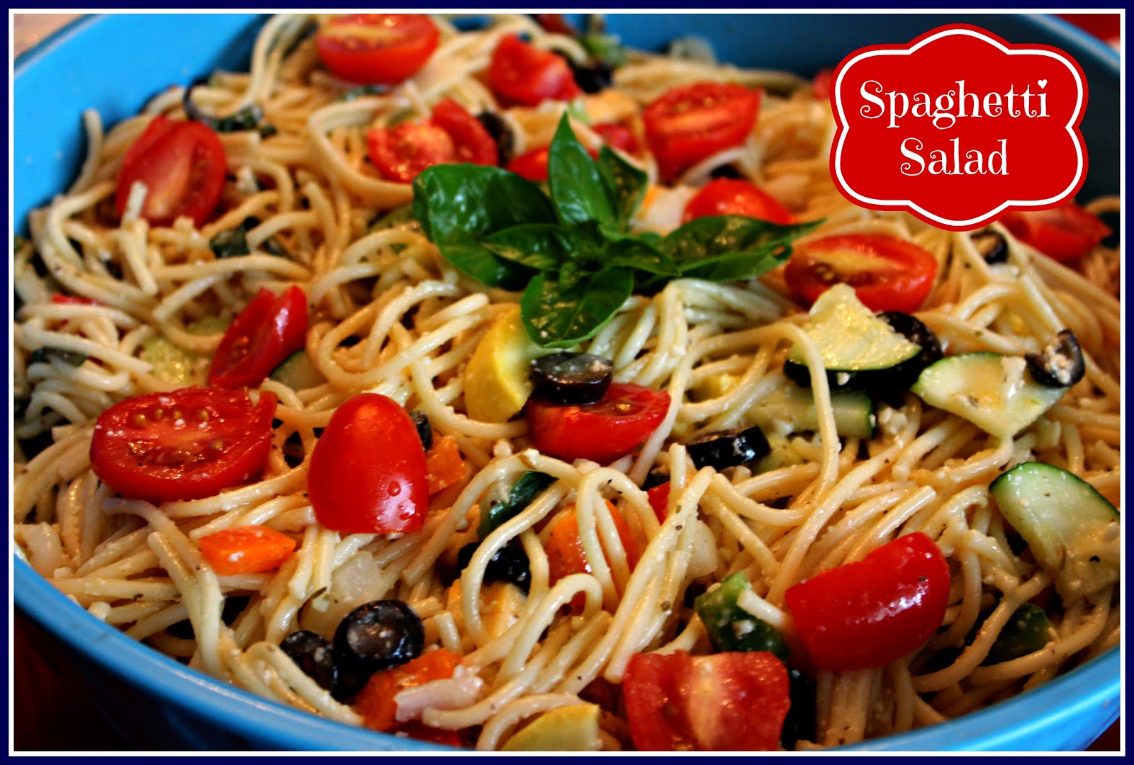 Sweet Tea and Cornbread Spaghetti Salad!