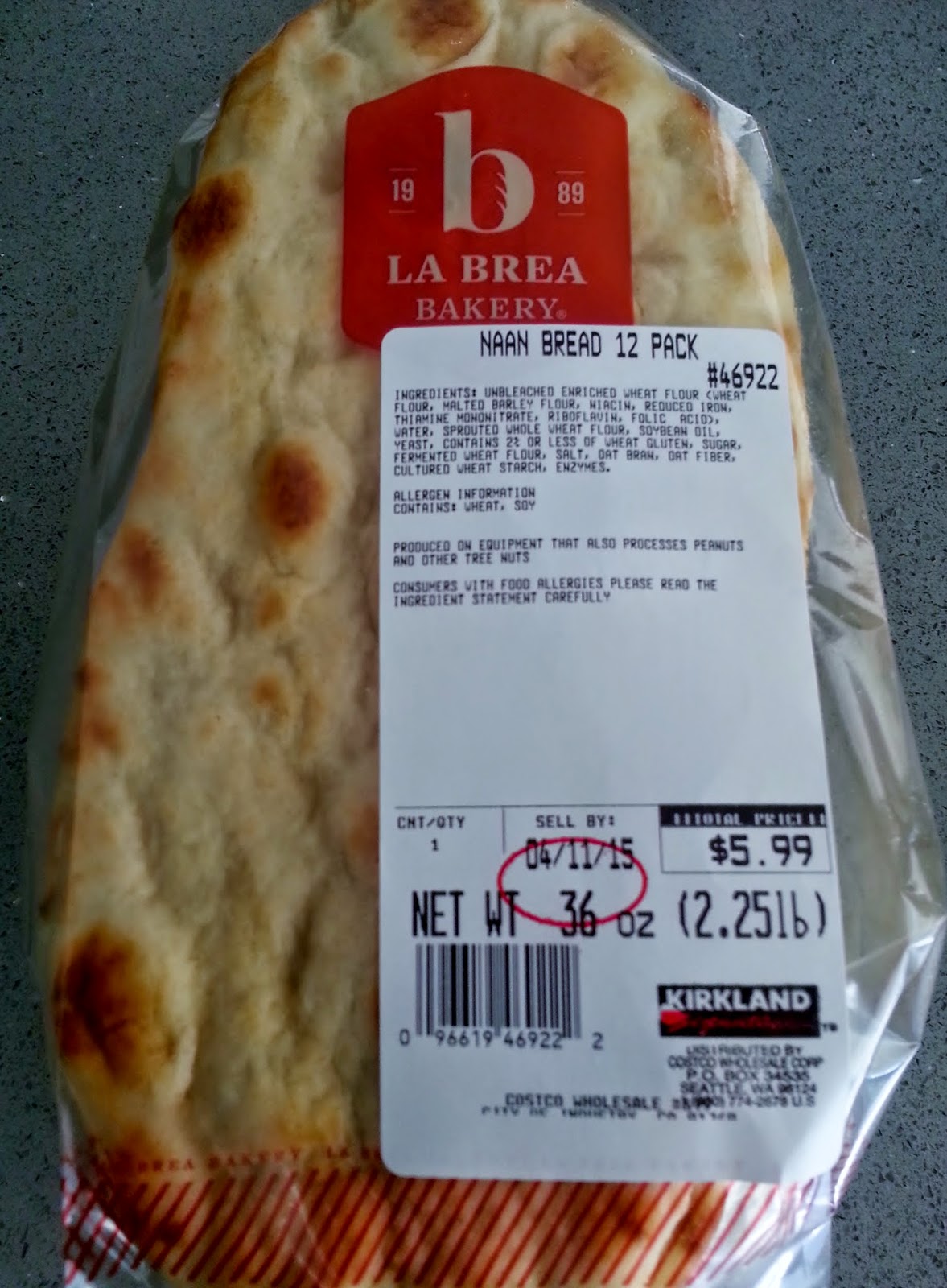 La Brea Bakery Naan Bread at Costco The Grocery Huntsman