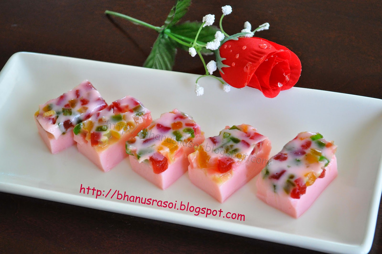 Bhanu's RasoiA Little Spice of Heaven ROSE MILK JELLY WITH TUTTI