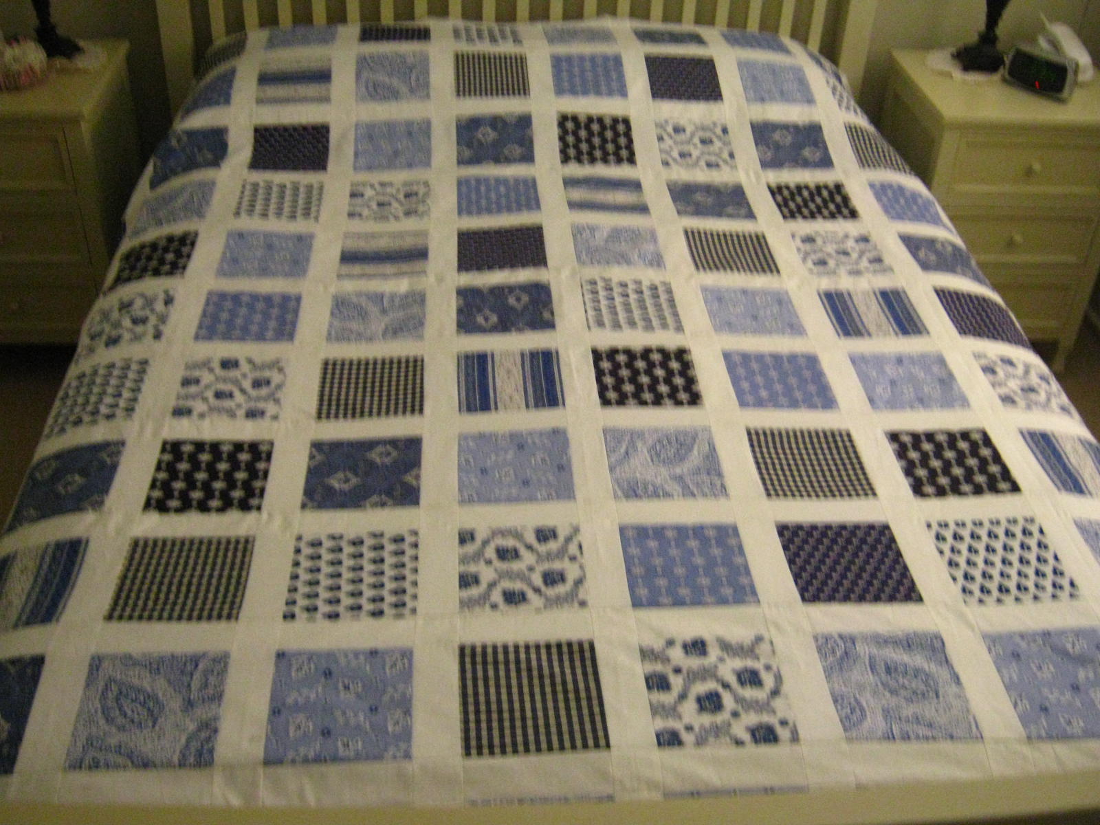 A Touch of Heart BLUE AND WHITE QUILT TOP
