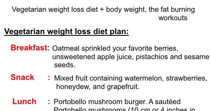 Meal Plans For Vegetarian Weight Loss
