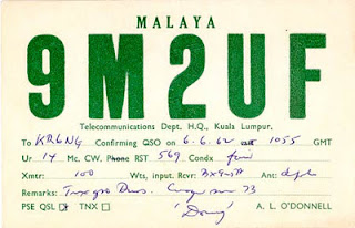 9m2uf2 Vintage QSL Cards From Malaya