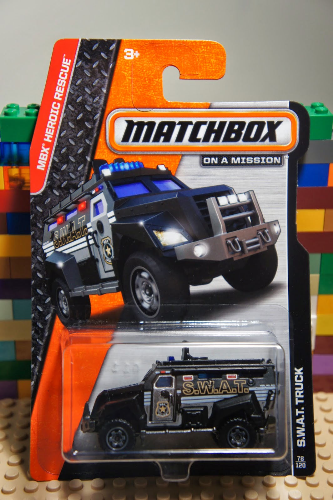 Matchbox Mattel MBX Black SWAT Truck Diecast Emergency Police Vehicle