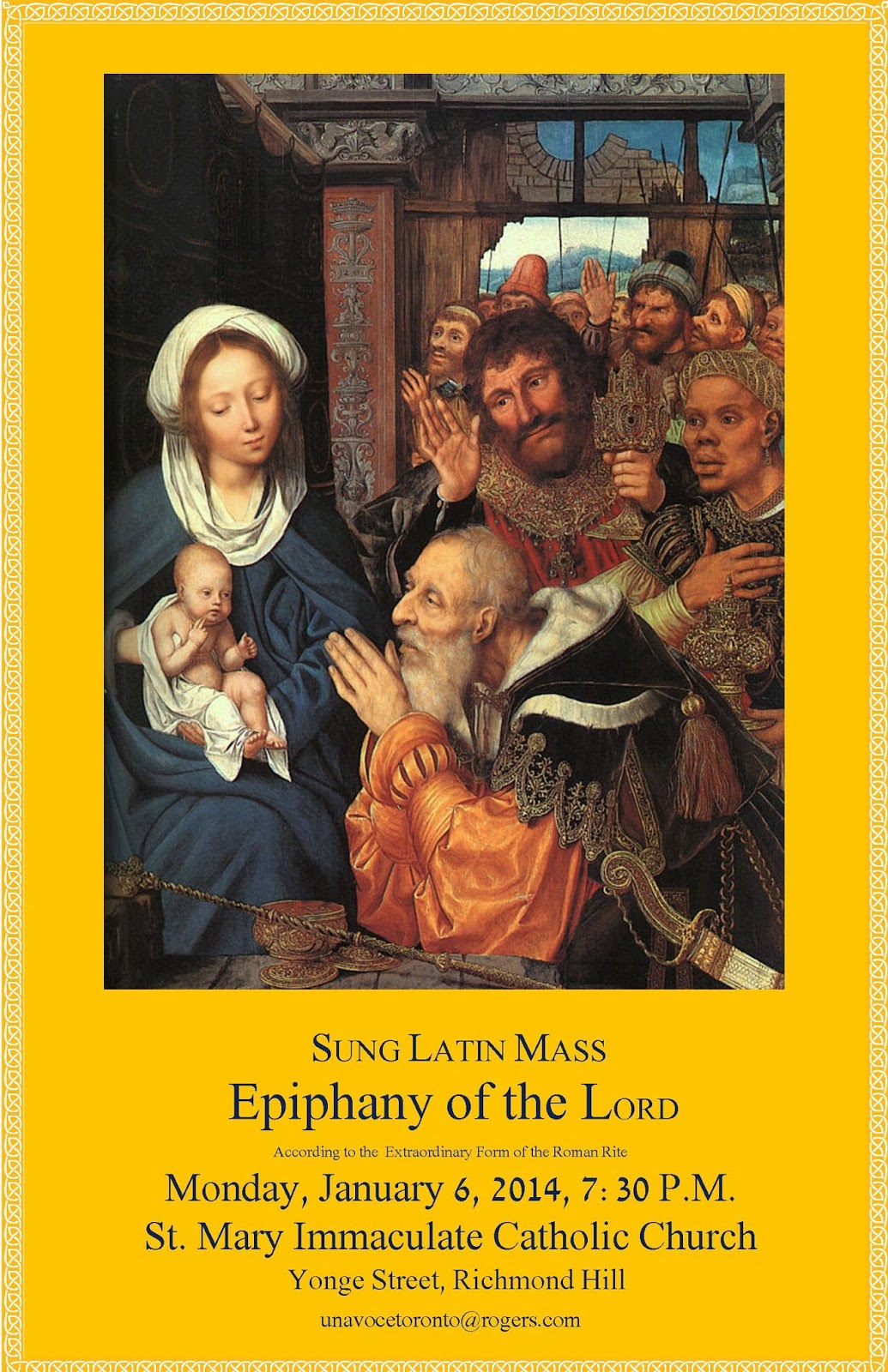 Vox Cantoris Epiphany of the LORD Masses on January 6