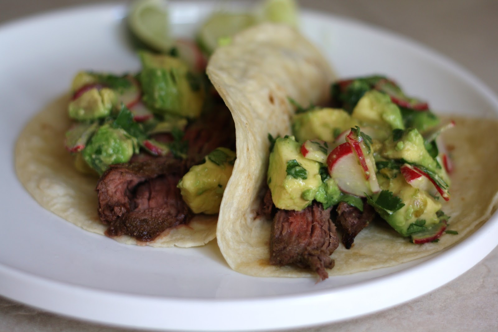 what's for dinner? beef tacos with radish avocado salsa... 25 minutes