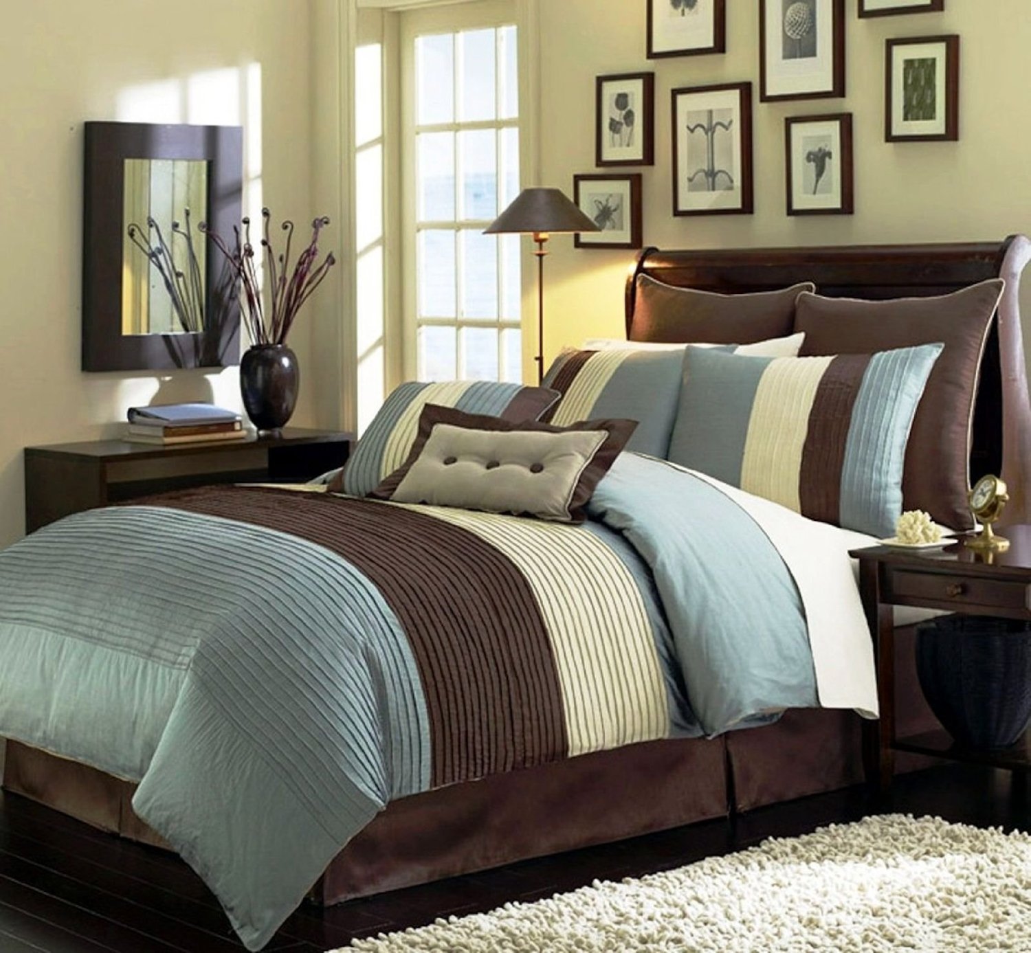 Light Blue and Brown Bedding & Comforter Sets