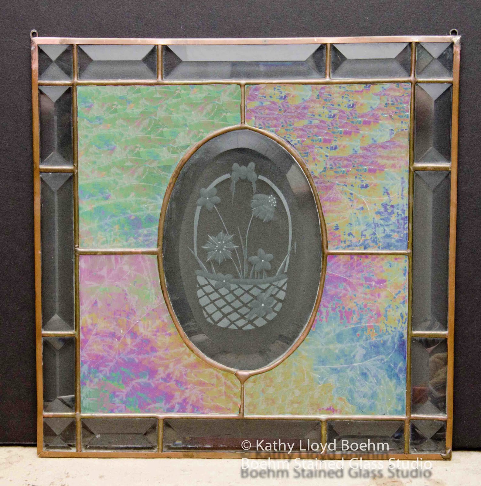 Boehm Stained Glass Blog Adding hooks to small stained glass panel