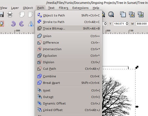 inkscape trace bitmap dialog box not showing