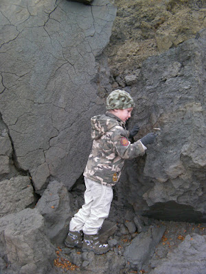 excavating a fossil belemnite on the jurassic coast dorset