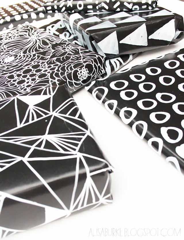 alisaburke black and white wrapping paper