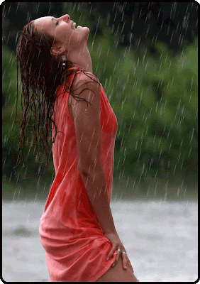 mulher na chuva