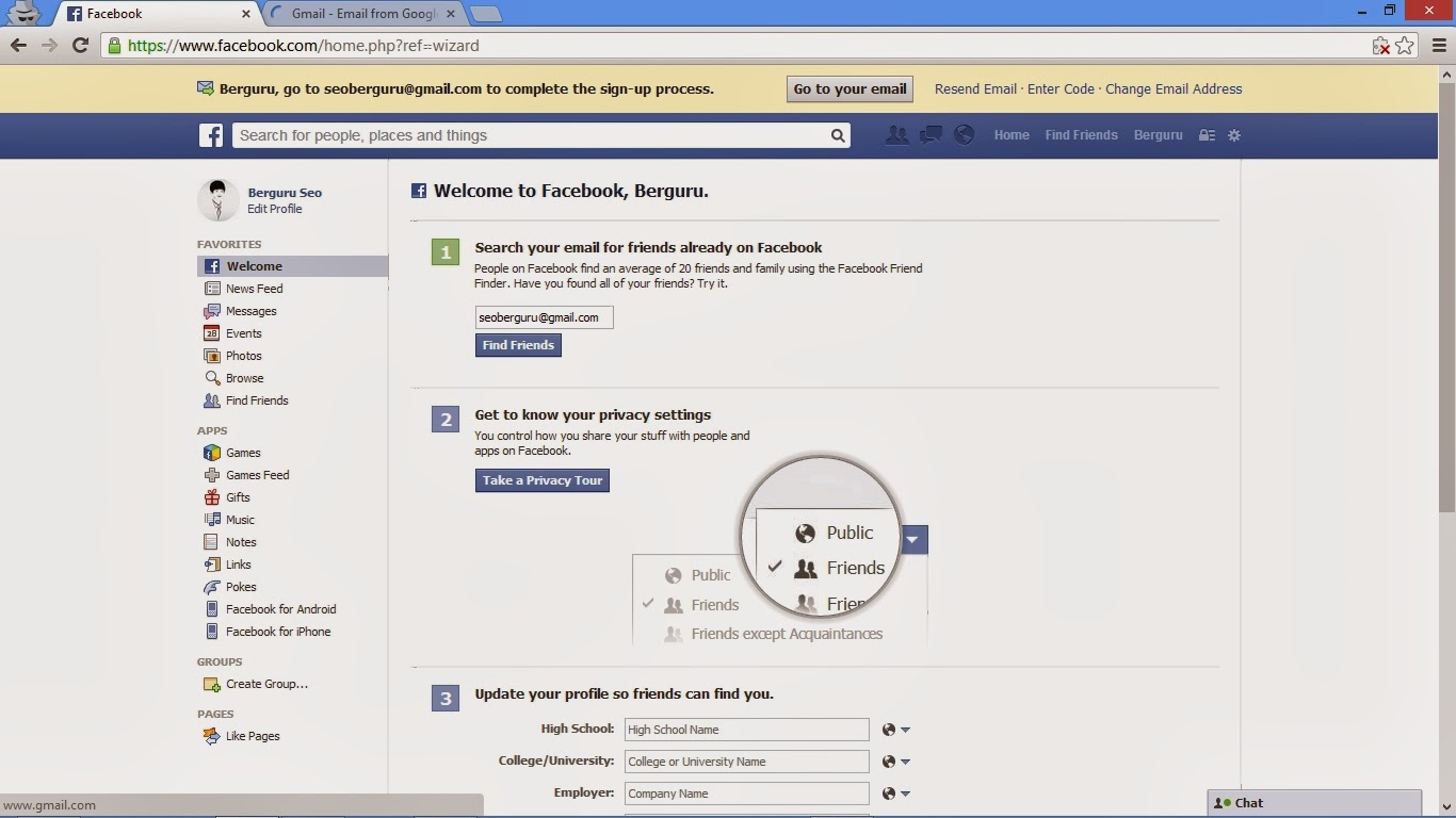 One for All...All for One: Cara Membuat Akun Facebook Baru