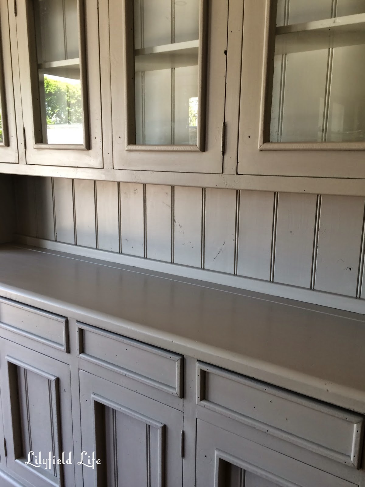 painting pine furniture. hand painted pine hutch by Lilyfield Life