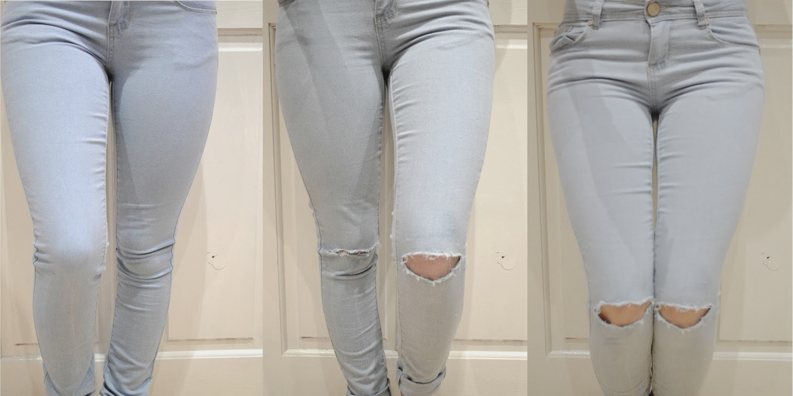 DIY RIPPED KNEE JEANS Danielle Fenton