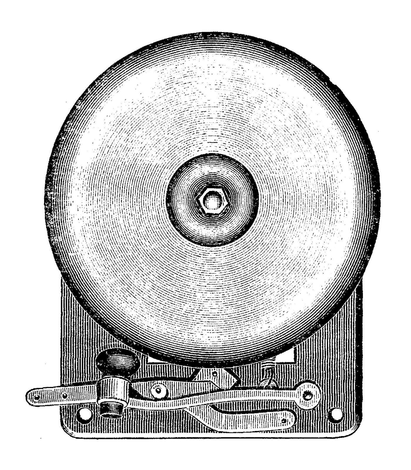 Antique Images Vintage Gong Bell Digital Download Boxing Clip Art