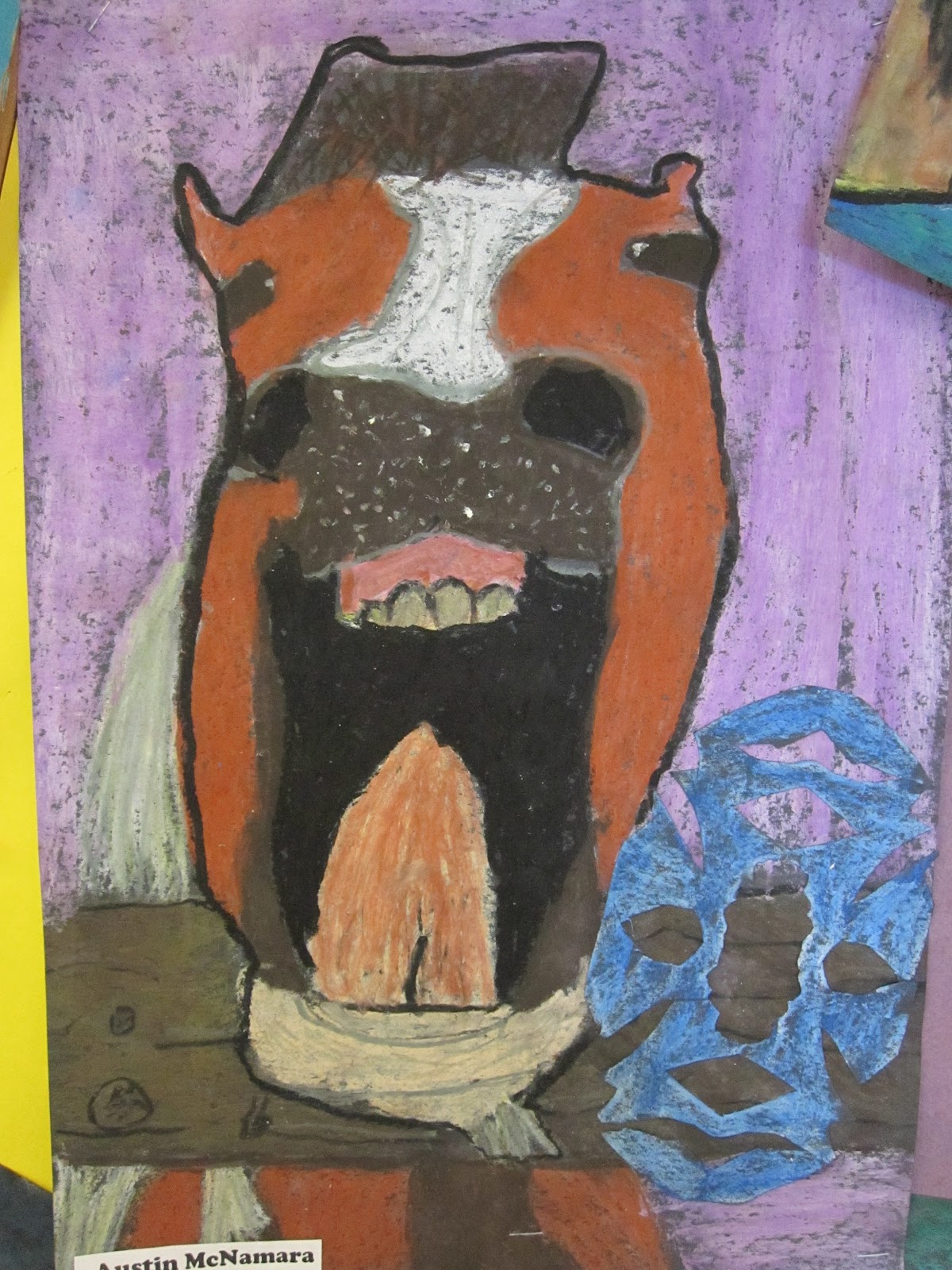 Lake and Hartville Elementary Art 5th Grade Oil Pastel Horses