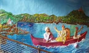 Peshwas riding in boat