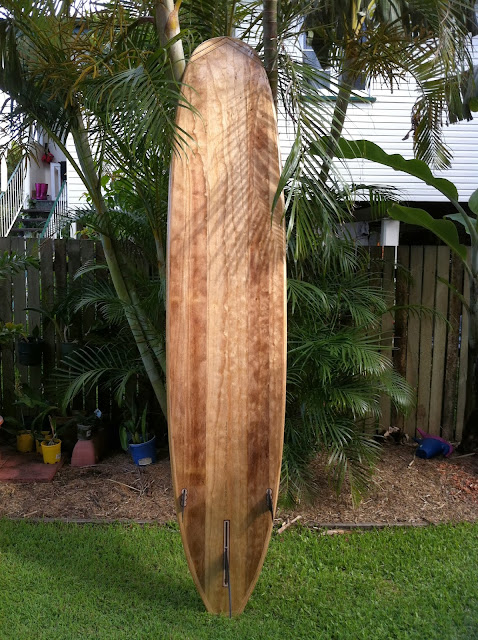 wooden surfboard