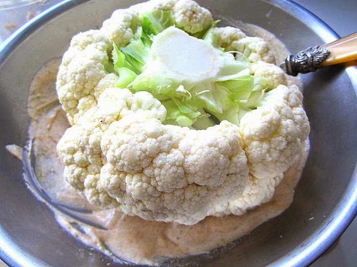 Whole Roasted Cauliflower w/ Yogurt & Spices