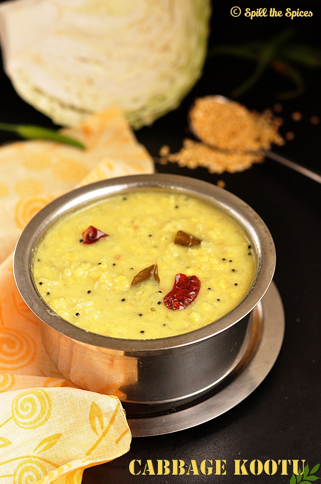 Spill the Spices Cabbage Kootu Cabbage Moong Dal Kootu