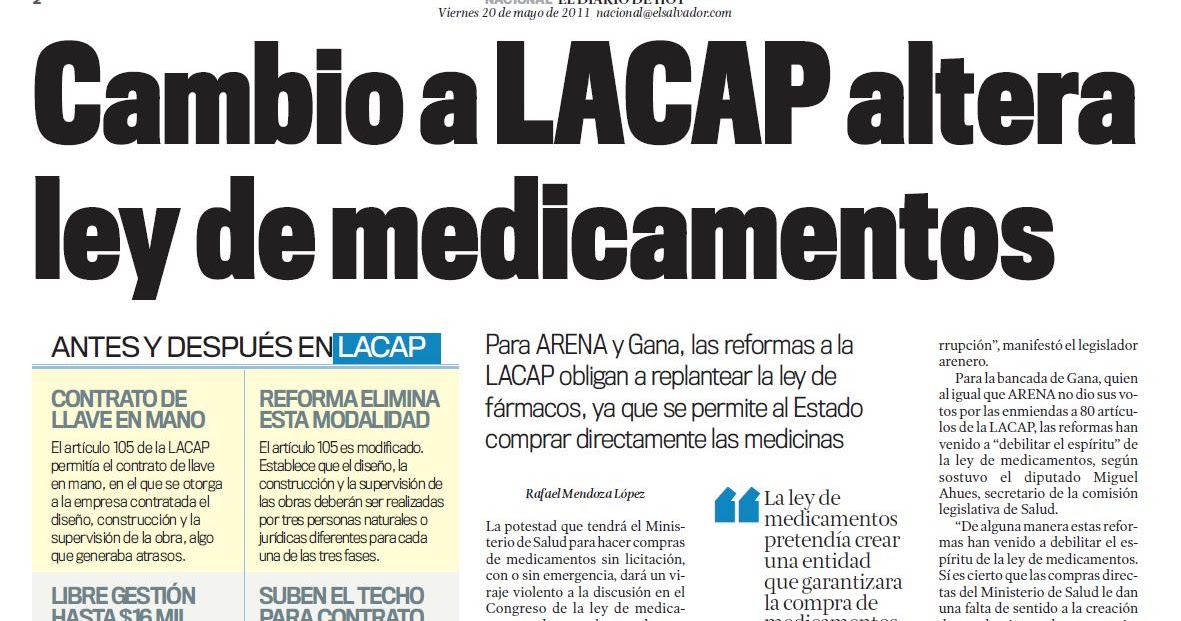 Licitaciones en El Salvador Reformas LACAP (2a Parte)