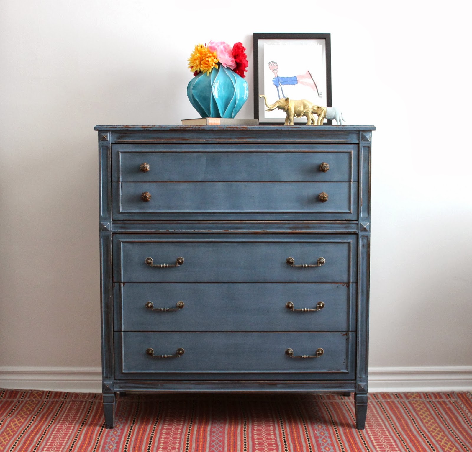 Poppyseed Creative Living Deep Blue Tallboy Dresser