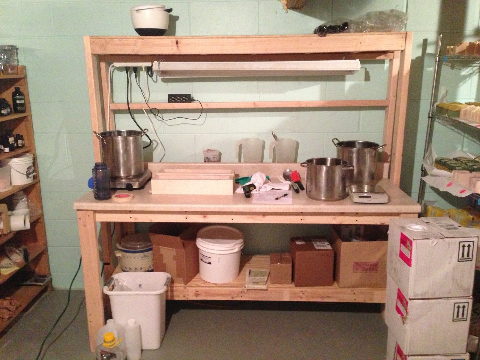 workbench with light plans