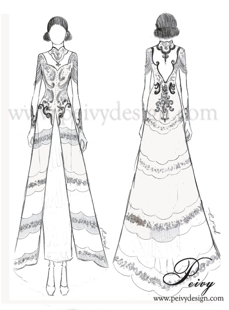 Peivy' for Your Special Moments Sketsa Wedding Kebaya Sketch Peivy