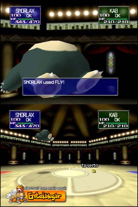 snorlax usando fly no pokémon stadium